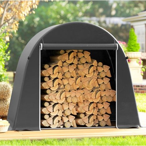 Gartenschuppen Fahrradzelt mit Rolltür 245x120x200 cm OKMYHOME (1/5)