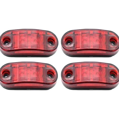 4pcs LED side sign Light 12V / 24V avant et arrière lampe indicateur étanche position sidelight pour caravane, fourgon, camion, remorque, voiture, bateau de bus, rouge