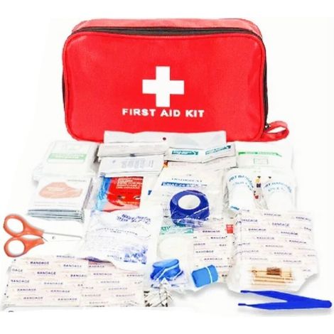 Mini kit di pronto soccorso da 12 pezzi, piccolo astuccio per medicinali, kit di pronto soccorso per auto, casa, posto di lavoro, viaggi, campeggio, escursionismo e sport all'aria aperta (1/4)