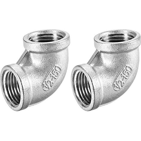 Coude Inox Acier 304 Raccord Tube 90° 2Pcs (1/3)