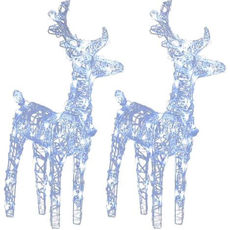 Rennes de Noël 2 pcs 80 LED Blanc froid Acrylique (1/5)