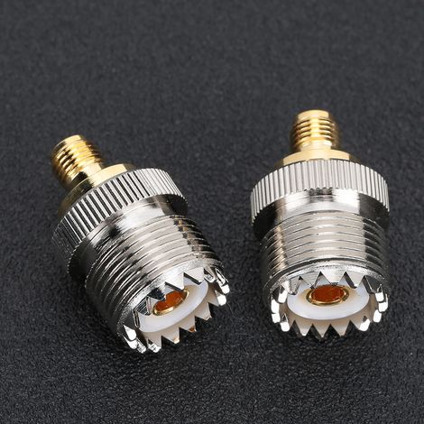 Adaptateur SMA Femelle vers UHF Femelle Laiton 50 Ohm pour Antennes (1/4)