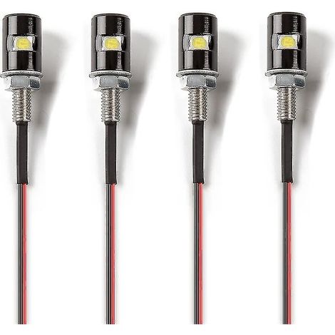 Éclairage de plaque d'immatriculation (lot de 2), fixation par vis, ampoule LED blanche 12 V, étanche, support en aluminium noir (1/4)