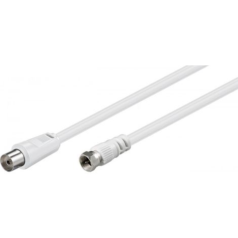 goobay Câble de raccordement SAT/antennes (70 dB), double blindage Fiche F Prise femelle coaxiale - 1,5 m (11829) (1/2)