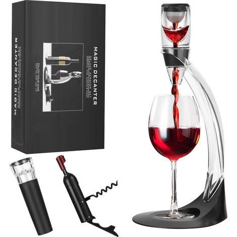 Set Carafe à Décanter Vin, Carafe Vin avec Aérateur de Vin, Pompe à Vide (1/5)
