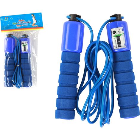 Corde à sauter bleue avec compteur 280 cm réglage Fitness (1/3)