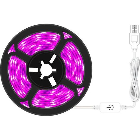 Bande lumineuse USB pour plantes, étanche, idéale pour les plantes d'intérieur, les serres et le jardinage (3 m)