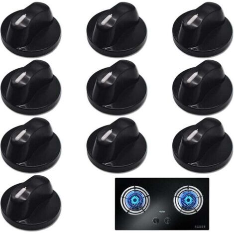 Lot de 10 boutons de commande universels en plastique pour four rotatif interrupteur de réglage 8 mm trou cuisine cuisinière à gaz boutons poêles boutons de commande (1/4)
