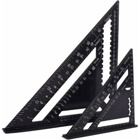 Multifunctional carpenter's square 18 cm and 30 cm, triangular metal-aluminum ruler, square ruler, protractor, guide square 45-90 degrees, carpentry tools, woodworking guide, Nac MUMU (1/4)