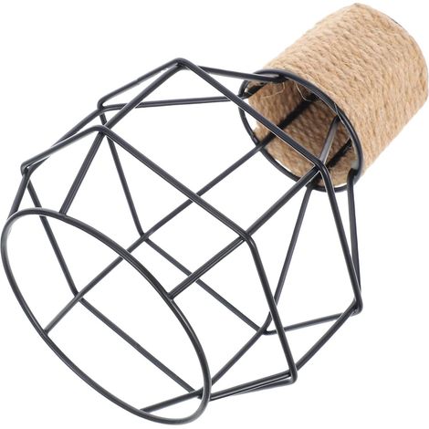 Abat-jour vintage américain de style industriel en fer, avec suspendu et cage protection, métal (1/5)