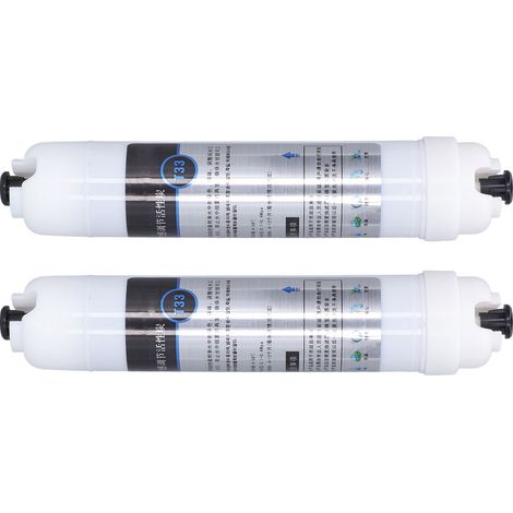 Cartouche filtrante GAC charbon actif iode élevé, 2 pièces 10 pouces, purificateur d'eau T33, élimine le chlore résiduel, post-filtre universel pour osmose inverse. (1/5)