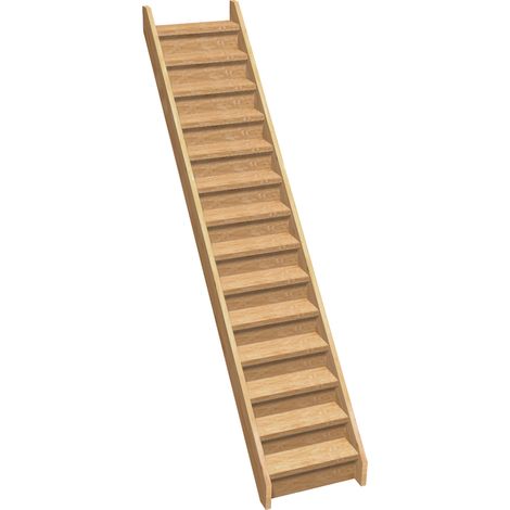 Normandie - Scala dritta in legno con alzate