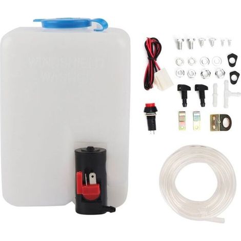 Kit universale per lavavetro, pompa di pulizia 12V, serbatoio tergicristallo da 1,8L (1/5)