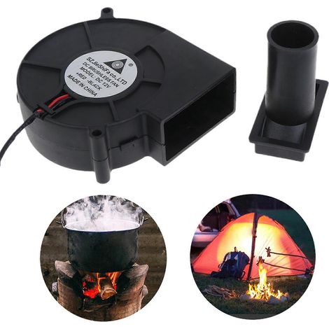 Ventilateur de barbecue, allume-charbon, 9733, 97 mm, 12 V, 5,5 x 2,1 pouces, 4 000 tr/min, pour la cuisson (1/4)