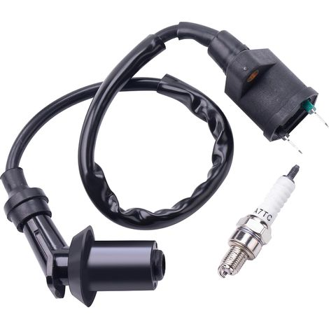 Bobina de encendido del motor compatible con motocicletas GY6 de 50 cc a 150 cc, vehículos todo terreno Honda, motos de cross Taotao, scooters Kymco, ciclomotores y karts. (1/5)