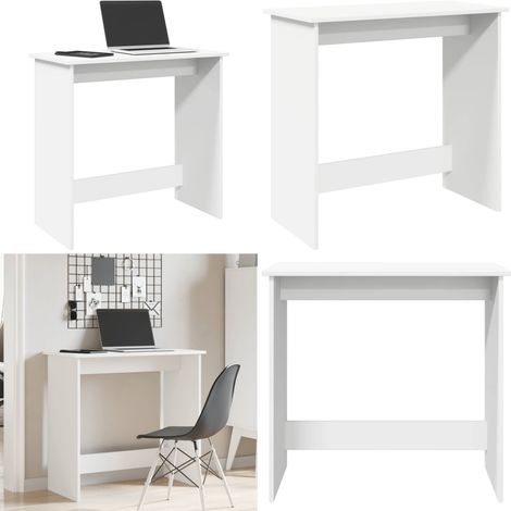 vidaXL Bureau Blanc 80x40x75 cm Bois d'ingénierie (1/5)