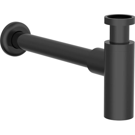 ROCA A5064070NB AQUA Basic Sifón Mural Cilíndrico de 1 1/4" Lavabo Tubo de 300 Mm Negro Mate - ref: A5064070NB (1/2)