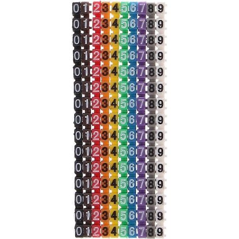 150 Stück Kabelmarkierer, farbige C-Typ-Markierungsetiketten mit Nummerierung für 1,5 mm Draht
