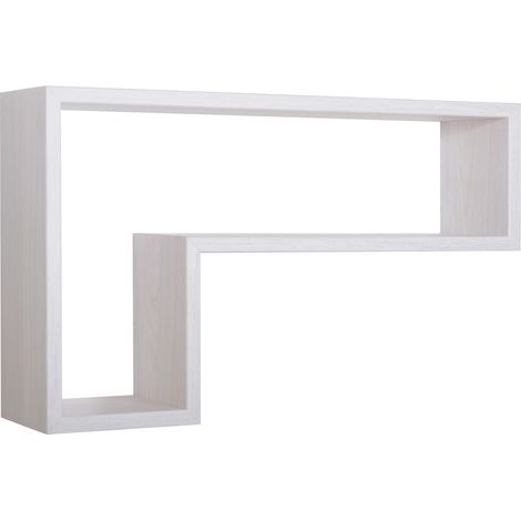 Mensola parete rettangolare rovere bianco scaffale salotto soggiorno camera Lettera (1/3)