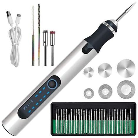 Stylo de gravure électrique CREA, Mini stylo de sculpture sans fil, 300mah, Rechargeable (1/5)
