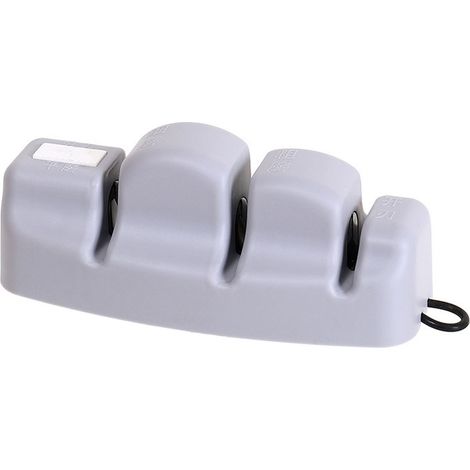Affûteur de couteaux en 4 étapes, multifonctionnel, antidérapant, portable, pour affûter les ustensiles de cuisine, gris. (1/5)