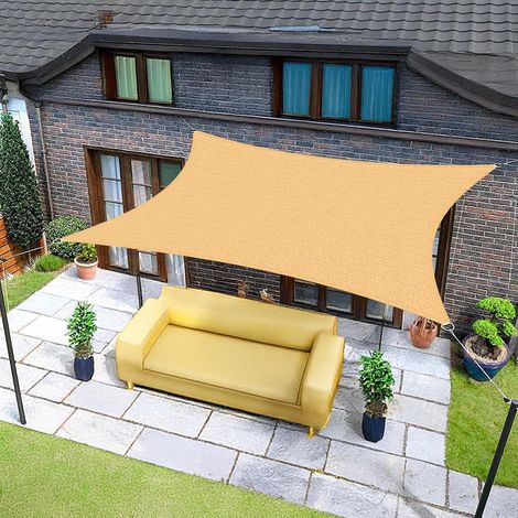 Sonnensegel 3x3m Quadrat Sand mit 95% UV-Schutz für Garten & Terrasse (1/5)