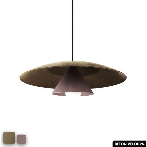 Lampe de suspension en béton velours - OLEMI VELVET CONCRETE PEYOTE - LILAS (1/3)