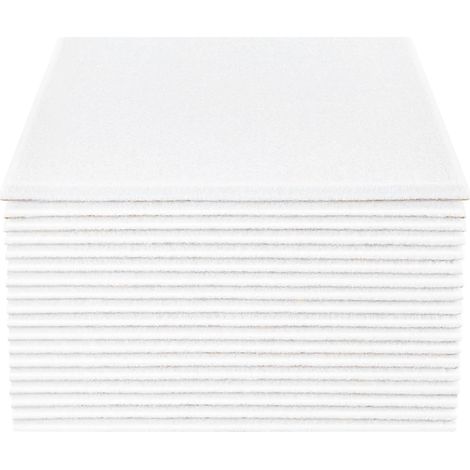 Panneaux Acoustiques, Absorbants de Son, Installation Facile, Blanc, 18 Pcs (1/2)
