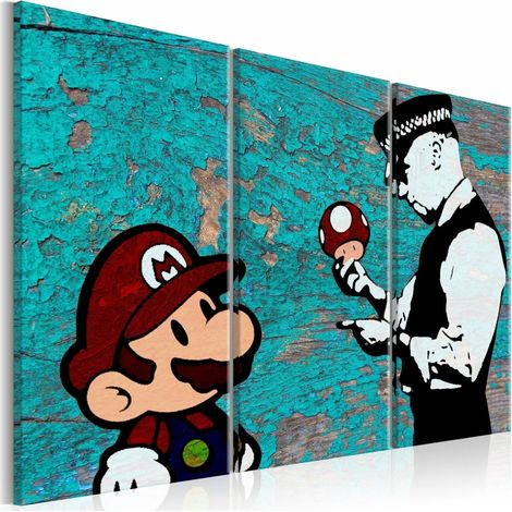 Tableau mario bros banksy V - 120 x 80 cm (1/4)
