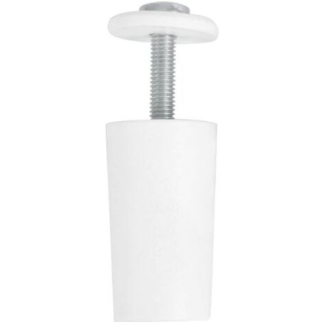 Butée pour volets roulants, en plastique, blanc, amortisseur avec vis M5 antirouille et rondelle extérieure, résistante aux intempéries, longueur : 40 mm (1/3)
