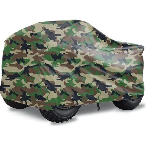 Outdoor-Abdeckung für Quad, Schutzplane für Camping, Mountainbike, Motorrad, wasserdicht, UV-beständig, 210D Tarnmuster, 210 x 120 x 115 cm (1/4)