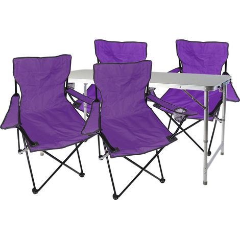 5-teiliges Campingmöbel Set lila-MMC330872+4xMPO2467 (1/5)