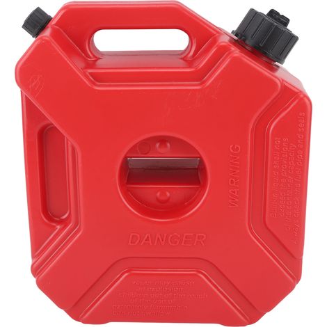 5-Liter-Kraftstoffkanister, rot, großes Fassungsvermögen, tragbar, für Auto, Motorrad, UTV, ATV, Geländewagen, mit fester Halterung (1/5)