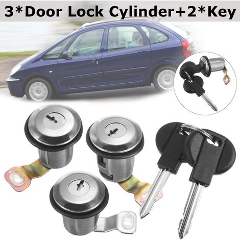 3 serrures + 2 clés pour Peugeot/Citroën, 252522 / 9170.G3 / 9170.CW (1/5)