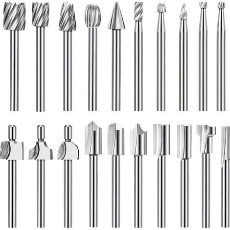 Juego de 10 brocas de carburo HSS para grabado, herramientas rotativas, para tallado y grabado de madera. (1/5)