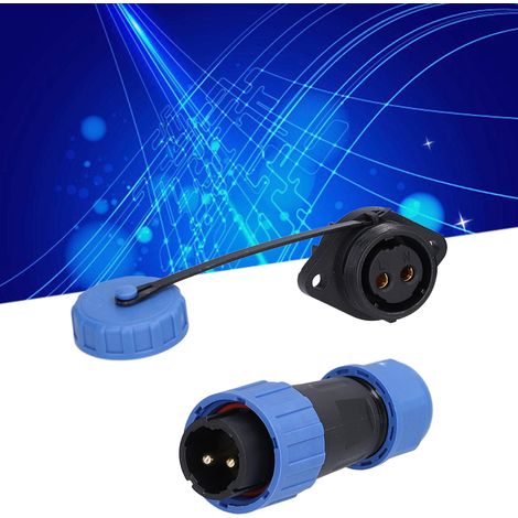 Connecteur Étanche 2 Broches IP68 Prise Aviation 250V 20A à Bride pour Câble LP16