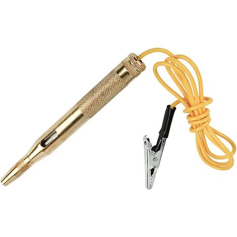 1 Testeur cuivre auto, tension 6/12/24V, tige métallique 12 mm, câble 650 mm avec pince crocodile, pour diagnostic véhicule (1/5)