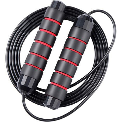 Corde à Sauter - Roulements à Billes - Câble Enrobé PVC - Réglable en Longueur - Pour Adultes et Enfants - 1 Pièce (1/5)