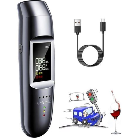 Ethylotest Electronique, Ethylotest Electronique Homologué NF Ethylometre Alcootest Portable Numérique Testeur d'alcool avec Ecran LCD d'Affichage, La Diffusion Vocale Alcoometre (1/4)