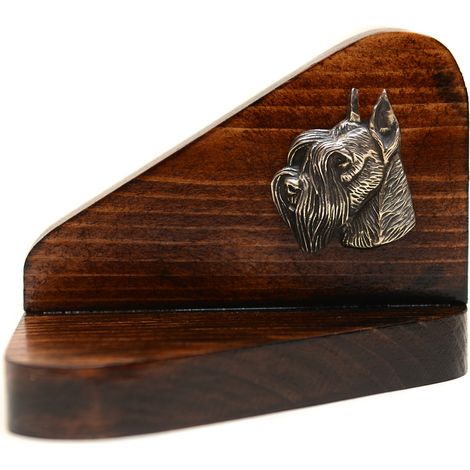 Schnauzer, Schnauzer I – hölzerner Kerzenständer mit Hund, Teelichthalter, Hunde-Gedenkstätte von Art-Dog (1/5)