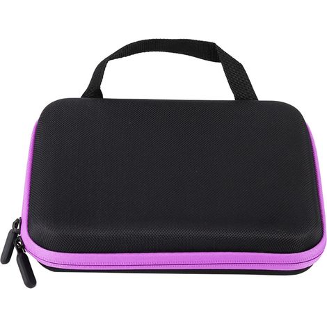 Sac de rangement pour huiles essentielles, 63 compartiments, sac de rangement portable pour aromathérapie pour bouteilles de 3ML, 2ML, 1ML, violet (1/5)