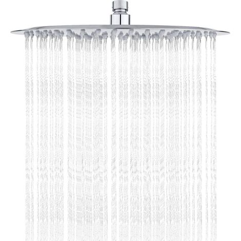Edelstahl-Duschkopf – Wassersparende Dusche, 30 cm runder Duschkopf, universeller Regenduschkopf mit 1/2-Zoll-Gewinde, 360° drehbar, 30° neigbar, einfach zu installieren und zu reinigen (1/5)
