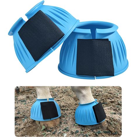 Cloches de protection pour chevaux en caoutchouc balistique protection bien ajustée couleur haute visibilité fermeture Velcro solide conception anti-rotation durable et confortable (1/5)