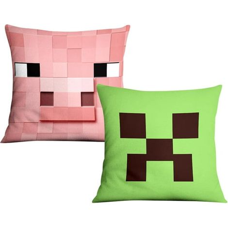 Taie d'oreiller cartoon Minecraft, peluche super douce pour canapé, lit, chaise et voiture, 45 cm, décoration gaming (1/5)