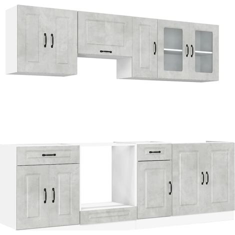 Maison Exclusive - Set Mobili da Cucina 8 pz Kalmar Grigio Cemento in Truciolato