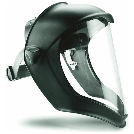 Honeywell – Visière de protection 1011933 – Écran facial panoramique noir, transparent – Résistante aux projections et produits chimiques