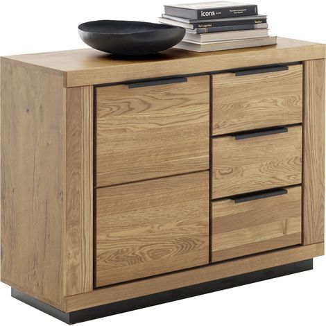 Commode 1 porte 3 tiroirs 107x40x80cm en chêne - LIRI