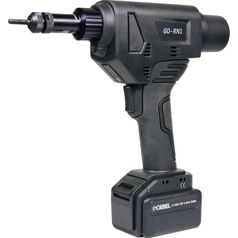 Strumento per montaggio dadi ciechi con bloccaggio Akkublindnietmuttern GO-RN1, 16 pezzi, 18.000 N, in valigetta in plastica