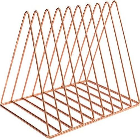 Porte-revues noir à 9 emplacements, organiseur de bureau triangulaire pour classeurs, décoration pour la maison ou le bureau (1/5)