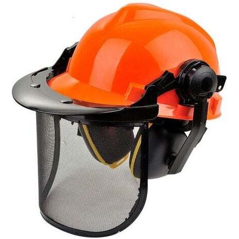 Casque de sécurité forestier avec mentonnière. Casque de travail EN397 réfléchissant, ventilé et léger pour les applications forestières, de construction, électriques et industrielles (taille libre, o